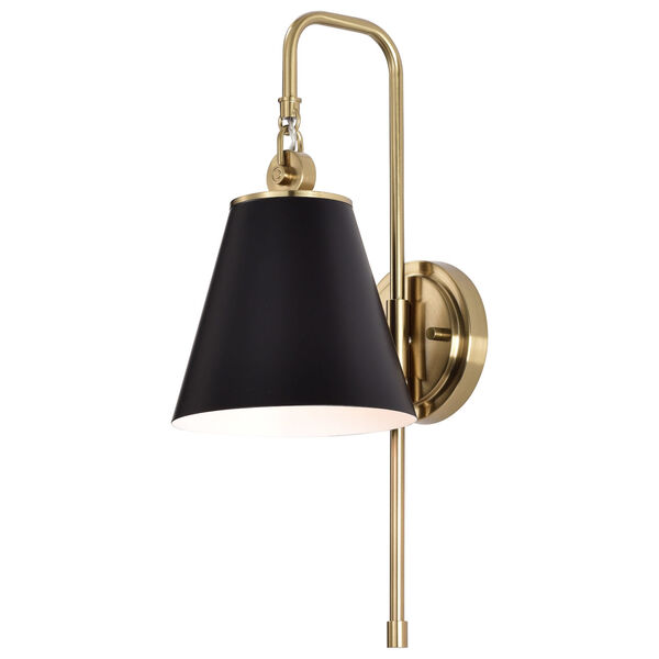 Dover Black and Vintage Brass One-Light Wall Sconce, image 5