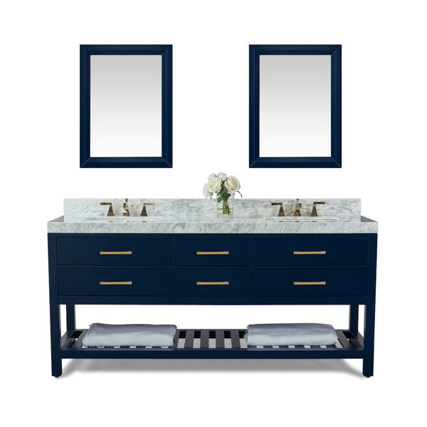 Elizabeth Heritage Blue White 72-Inch Vanity Console with Mirror, image 1