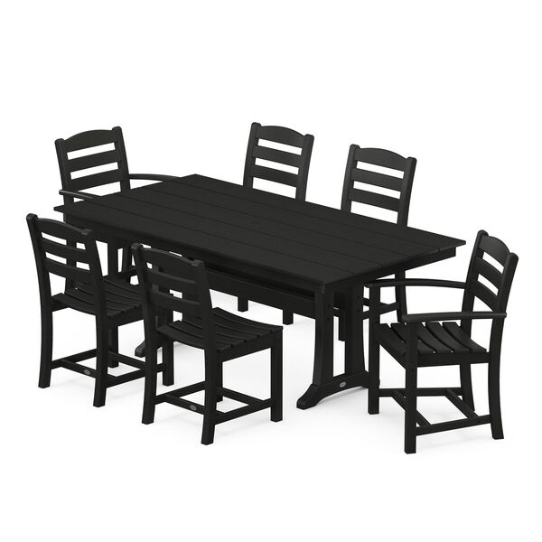 La Casa Cafe Black Trestle Dining Set, 7-Piece, image 1