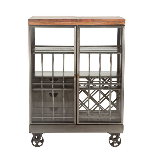 The Iron City Gun Metal 39-Inch Cabinet with Wheels, image 1