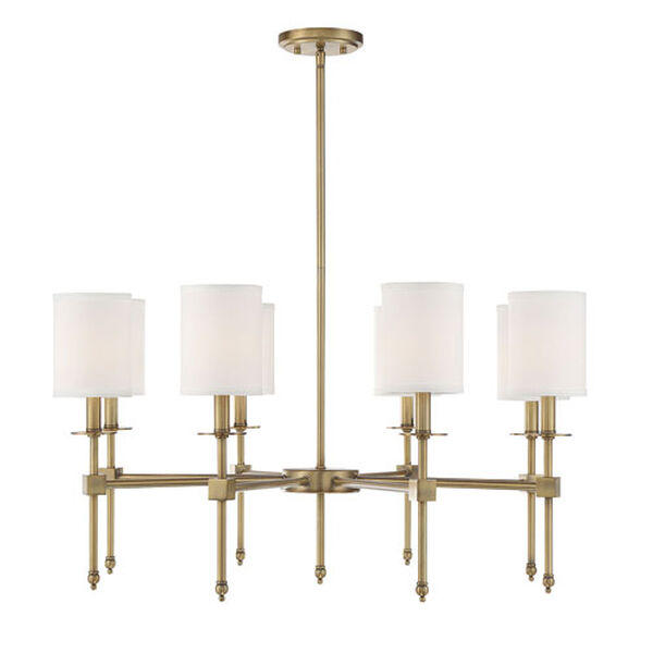 Kate Polished Brass 34-Inch Eight-Light Chandelier, image 1