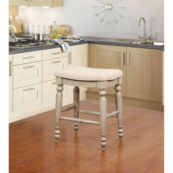 Lincoln White Wash Backless Counter Stool, image 4