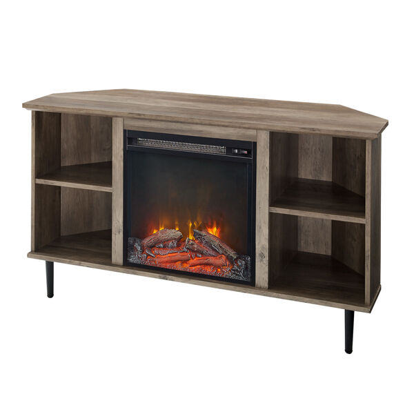 Clyde Gray and Black Fireplace Console, image 4