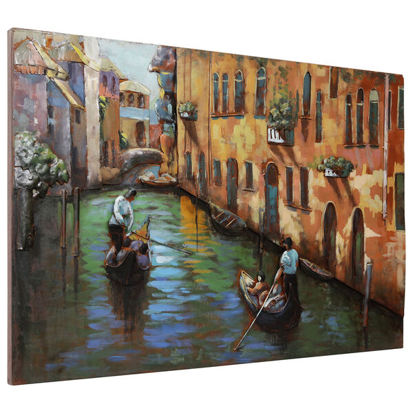 Venice Mixed Media Iron Hand Painted Dimensional Wall Art, image 3