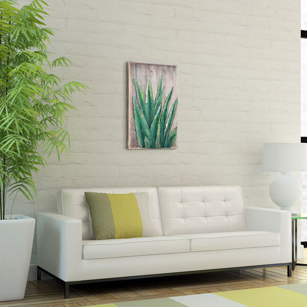 Succulent 1 Hand Painted Solid Wood Framed Wall Art, image 1