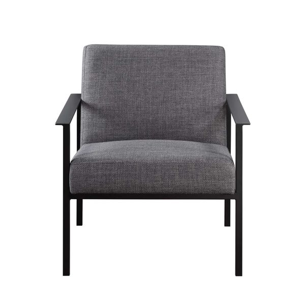 Milano Charcoal and Matte Black Accent Chair, image 3