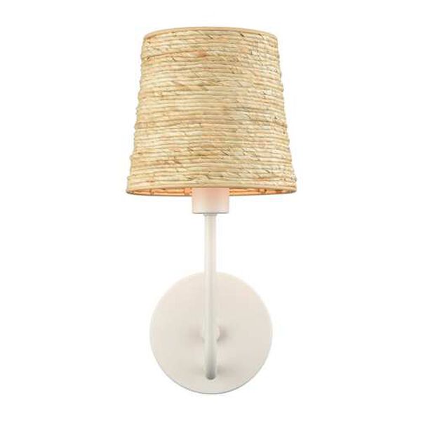 Abaca Textured White One-Light Wall Sconce, image 3