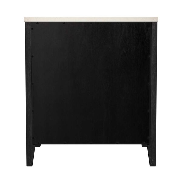 Mayfair Black Two- Drawer Wood and Marble Nightstand, image 5