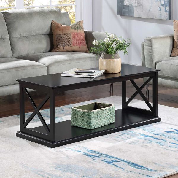 Coventry Black Coffee Table with Shelf, image 2