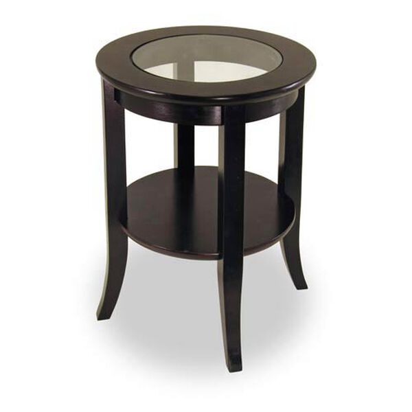 Genoa Round Glass Inset End Table, image 1