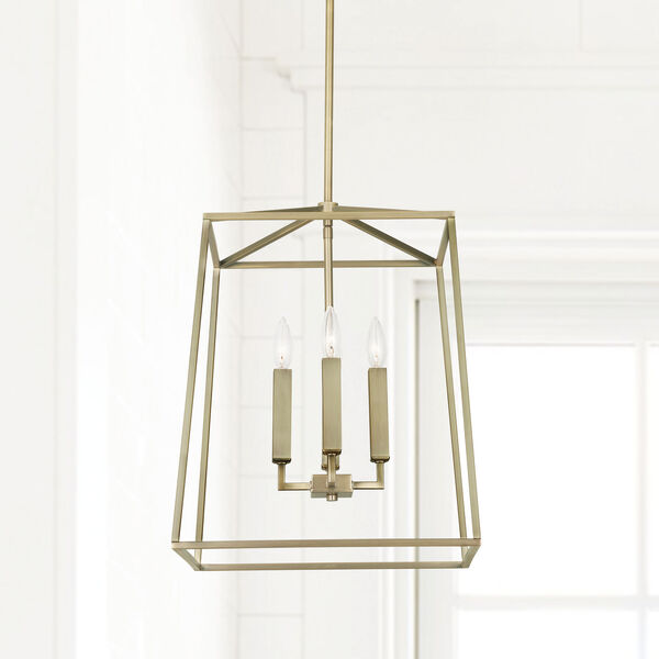 Thea Aged Brass 71-Inch Four-Light Foyer Pendant, image 2