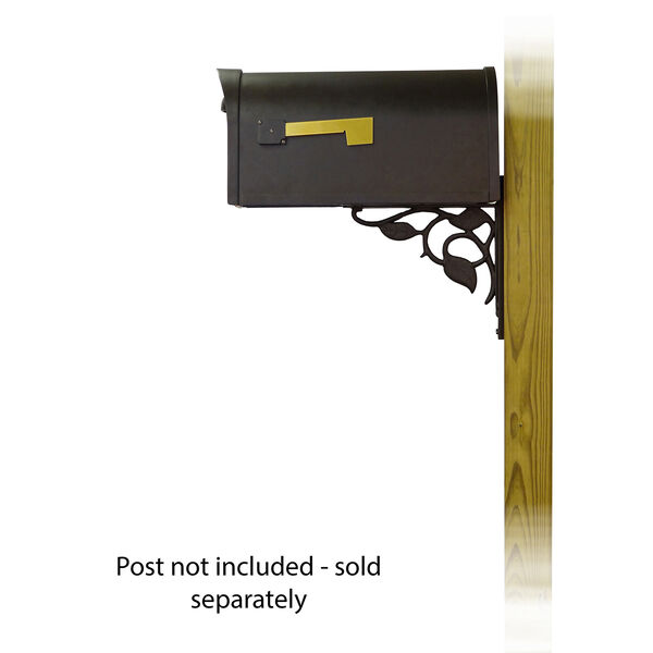Curbside Black Classic Mailbox with Floral Front Single Mounting Bracket, image 3