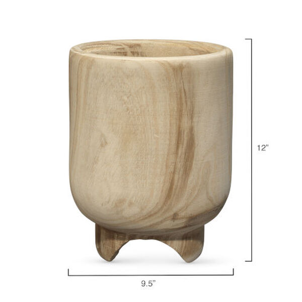 Canyon Brown Wooden Vase, image 4
