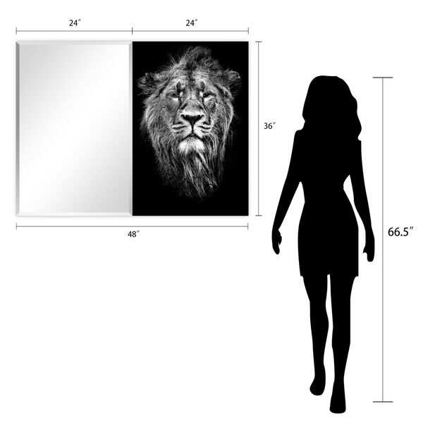 Lion Black 36 x 48-Inch Rectangular Beveled Wall Mirror, image 5