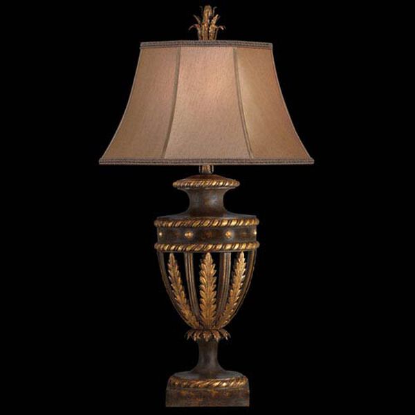 Castile One-Light Table Lamp in Antiqued Iron and Gold Leaf Finish, image 1