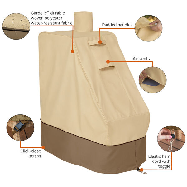 Ash Beige and Brown Smoker Grill Cover, image 2