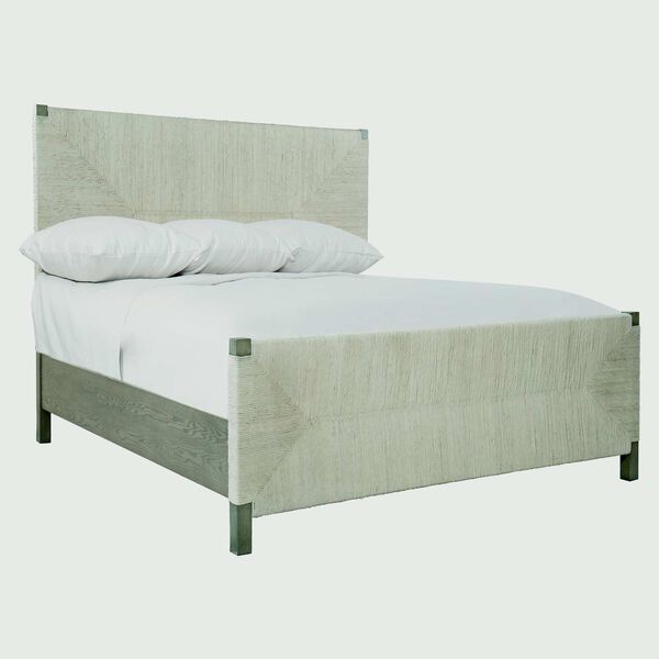 Alannis White Oak and Rustic Gray Woven Panel Bed, image 2