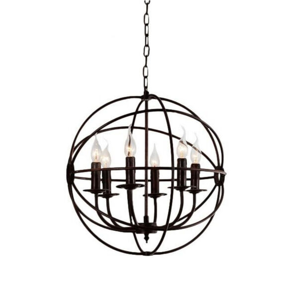 Arza Brown Six-Light Chandelier, image 1