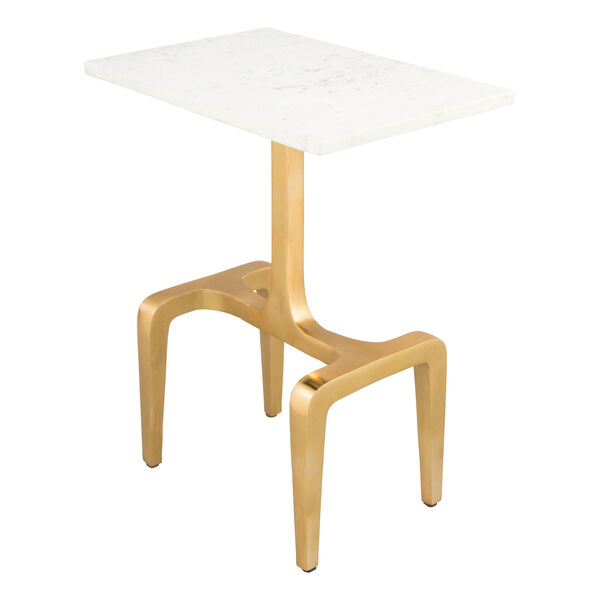 Clement White and Gold Side Table, image 6