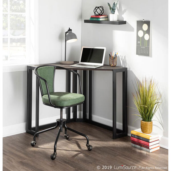 Oregon Black and Green Upholstered Task Chair, image 3