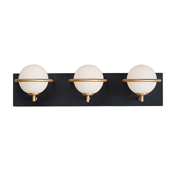Revolve Black and Gold Three-Light LED Wall Sconce, image 1