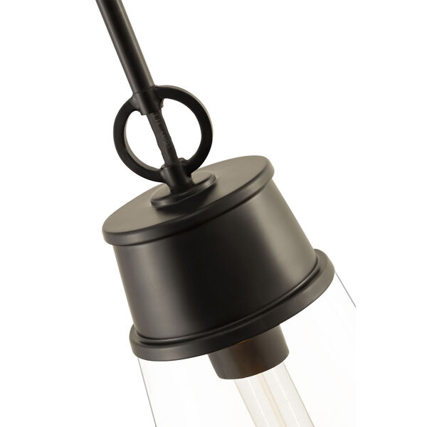 Wentworth Matte Black One-Light Mini Pendant with Clear Glass Shade, image 6
