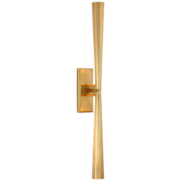 Galahad Linear Sconce in Hand-Rubbed Antique Brass by Thomas O'Brien, image 1