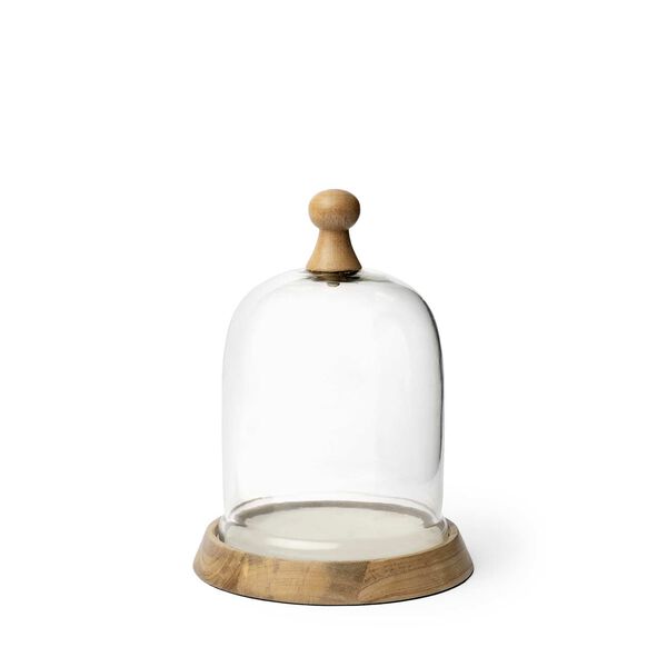 Campana I Brown Marble Base with Glass Cloche, image 1