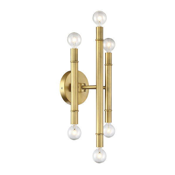 Nicollet Natural Brass Six-Light Wall Sconce, image 4