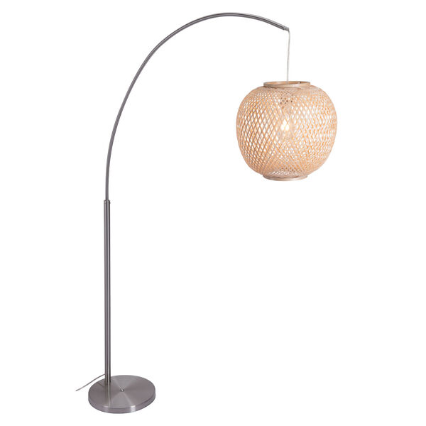 Halzey Natural Woven One-Light Floor Lamp, image 1