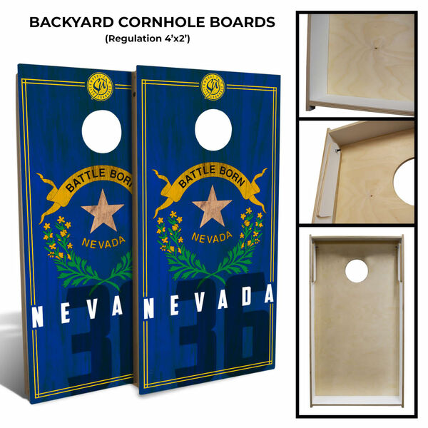 Nevada State Flag 2.0 Cornhole Board Set with 8 Bags, image 2