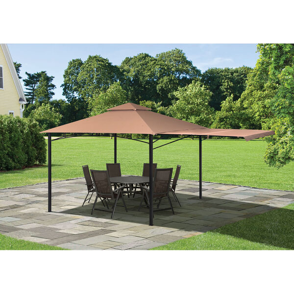 Redwood Brown Bronze 11 x 11 Feet Gazebo with Square Tube Brow Frame  and Awning, image 3