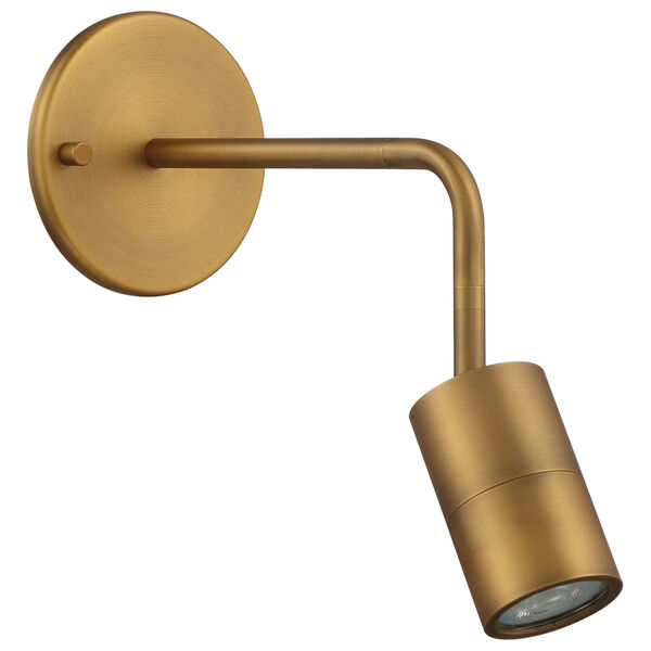 Cafe Brass-Antique and Satin One-Light LED Wall Spotlight, image 6