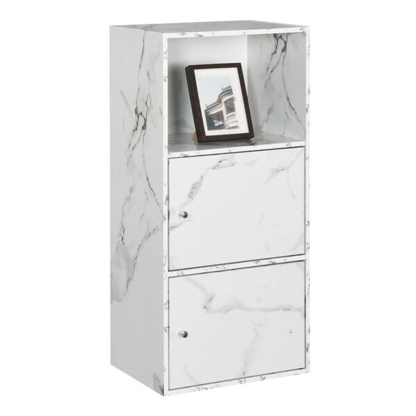 White Marble 35-Inch Xtra Storage Two Door Cabinet, image 3