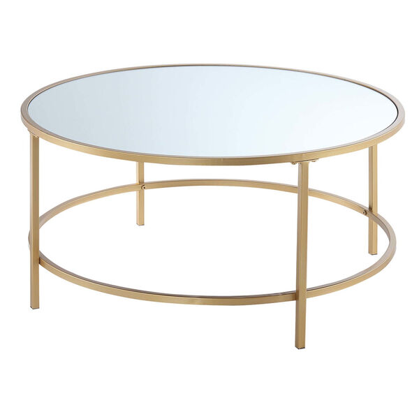 Gold Coast Gold Mirrored Round Coffee Table, image 3