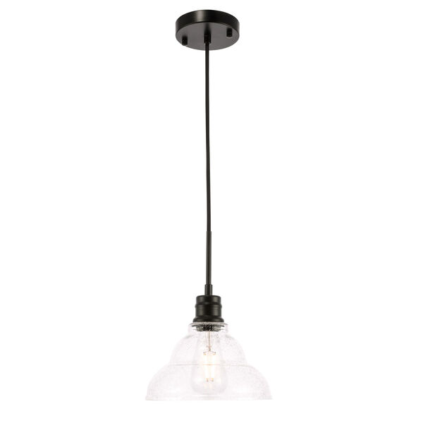 Gil Black Nine-Inch One-Light Mini Pendant with Clear Seeded Glass, image 1