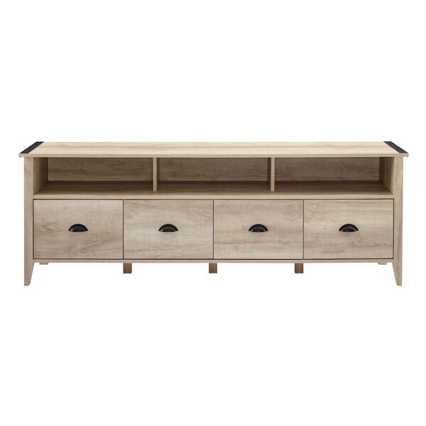 Clair White Oak TV Stand with Four Drawers, image 2