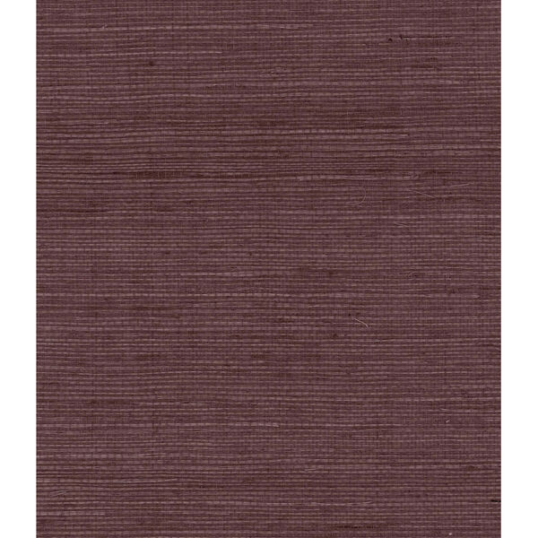 Lillian August Luxe Retreat Deep Plum Sisal Grasscloth Unpasted Wallpaper, image 1