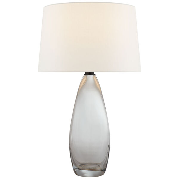 Myla Large Tall Table Lamp in Clear Glass with Linen Shade by Chapman  and  Myers, image 1