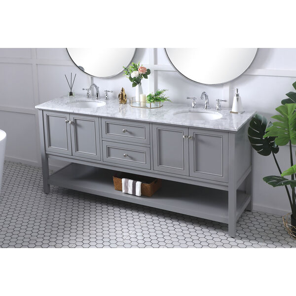 Metropolis Gray 72-Inch Vanity Sink Set, image 4