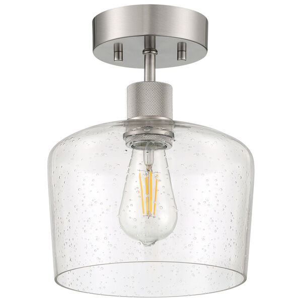 Port Nine Silver Outdoor One-Light LED Semi-Flush with Clear Glass, image 4