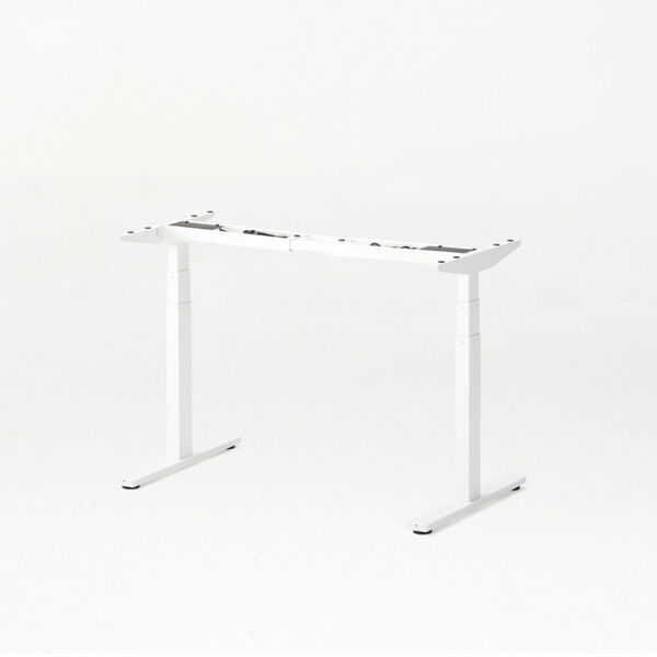 Autonomous White Frame Black Matte Top Premium Adjustable Height Sit to Stand Desk, image 2