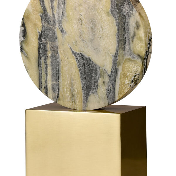 Carrin Natural Stone and Honey Brass Two-Light Table Lamp, image 4