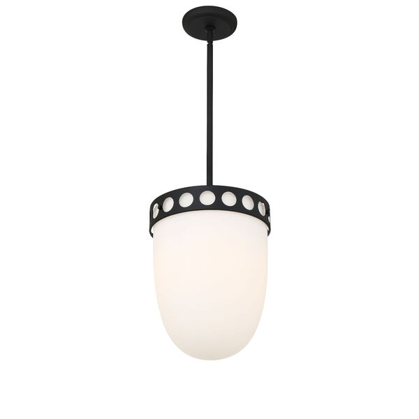 Kirby Black Forged and White 12-Inch Three-Light Pendant, image 2