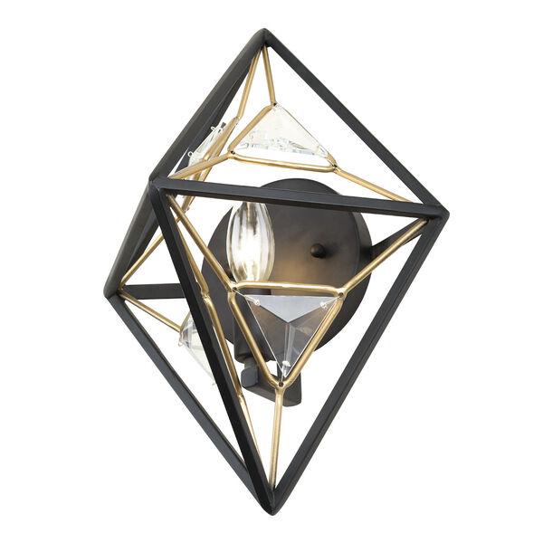 Marcia Matte Black and French Gold One-Light Wall Sconce, image 2