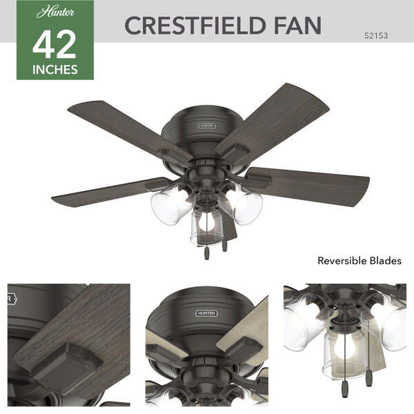 Crestfield Low Profile Noble Bronze 42-Inch LED Ceiling Fan, image 4