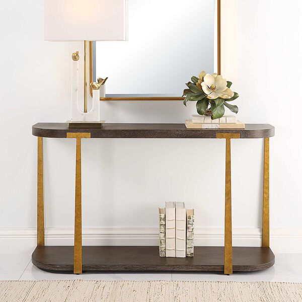 Palisade Rich Coffee and Natural Wood Console Table, image 2