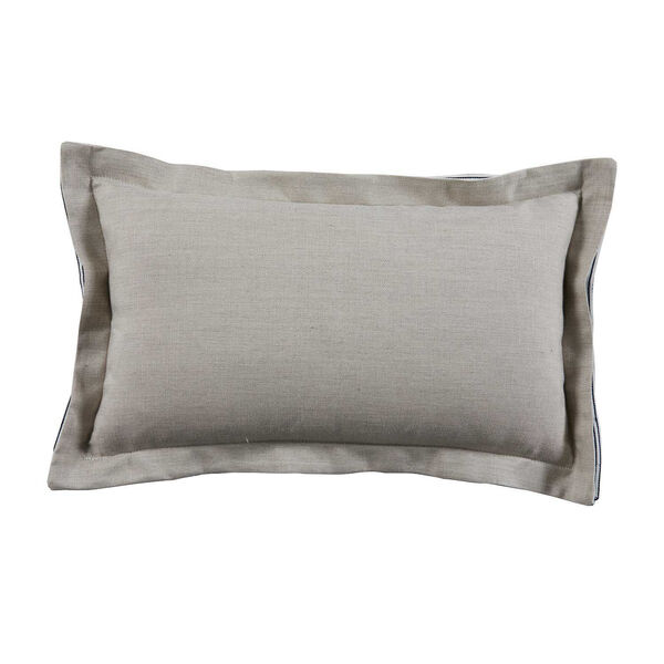 Plaid Cajun and Indigo 14 x 24 Inch Pillow with Pinstripe Cord, image 2