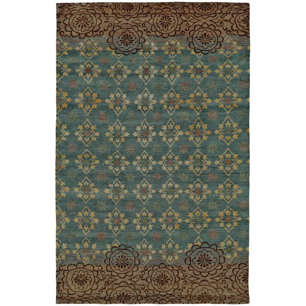 Qing Blue Green Brown Area Rug, image 1