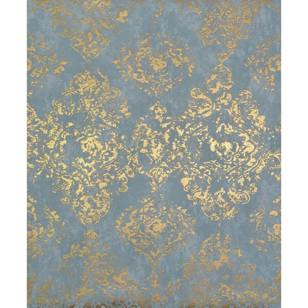 Antonina Vella Modern Metals Stargazer Blue and Gold Wallpaper, image 1